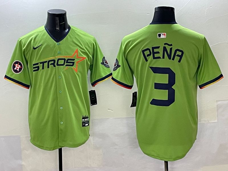 Men Houston Astros 3 Pena Green three generations Joint Name 2025 Nike MLB Jersey style 10